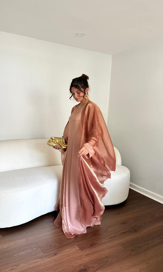 Gizem Iridescent Abaya & Dress - Fawn