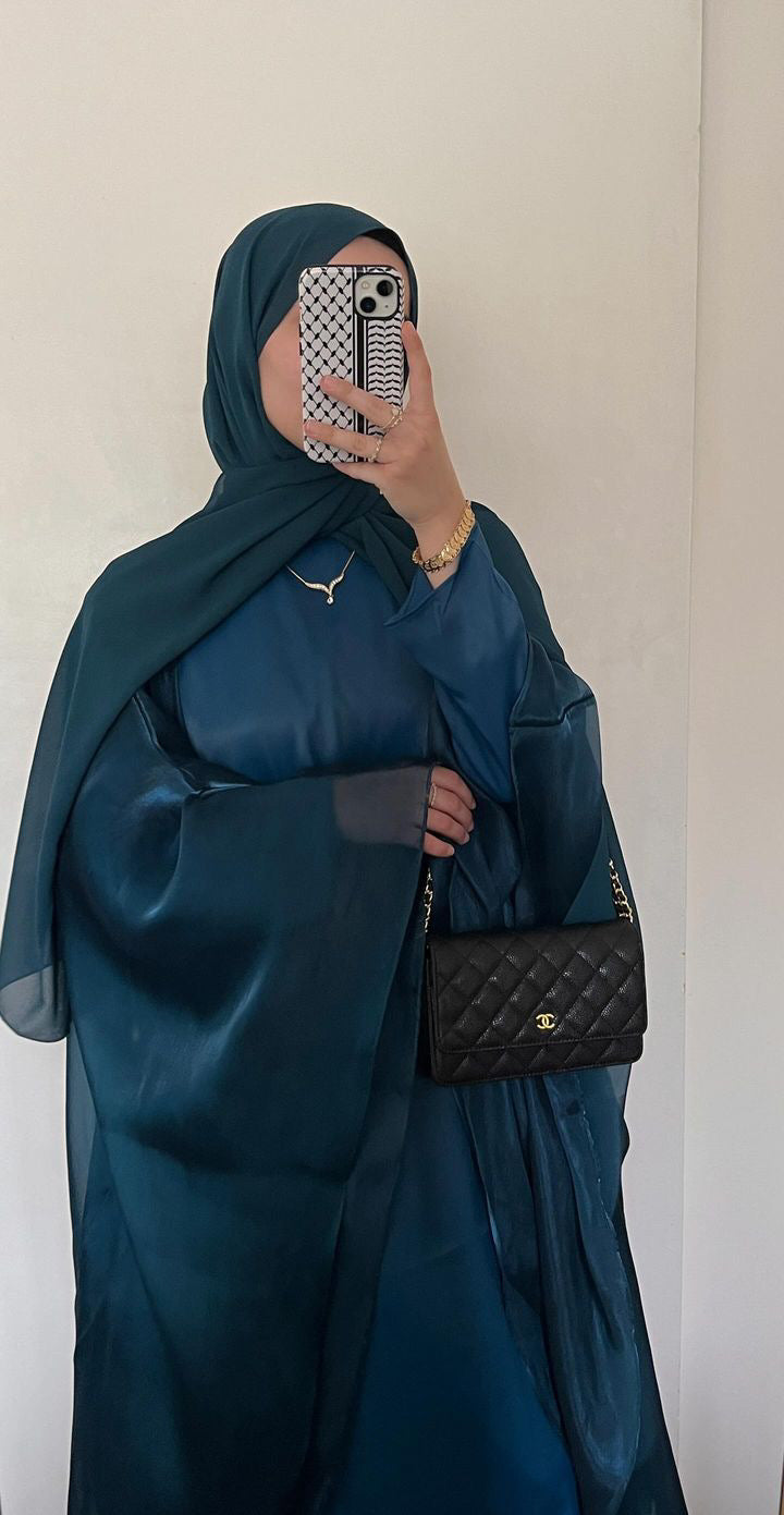 Gizem Iridescent Abaya & Dress - Ocean