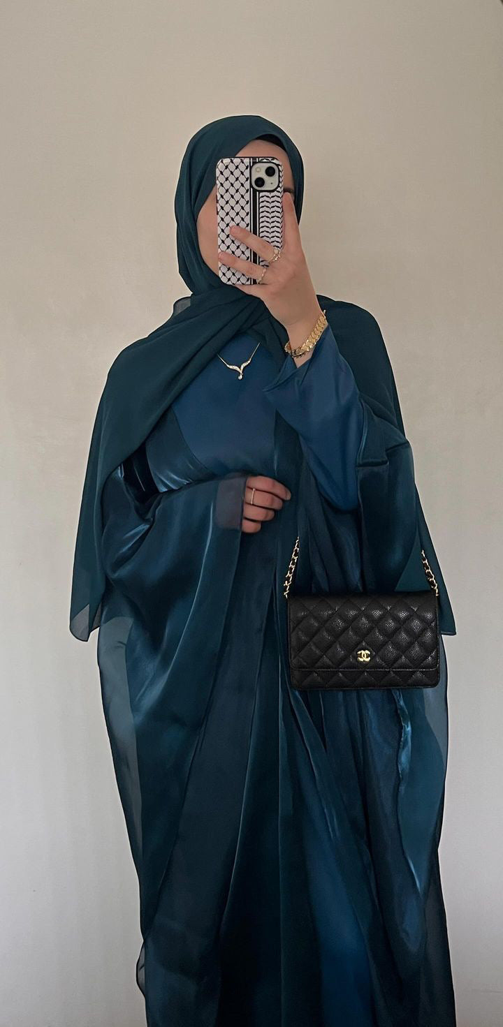 Gizem Iridescent Abaya- Ocean