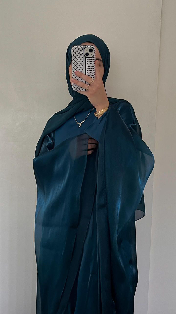 Gizem Iridescent Abaya- Ocean