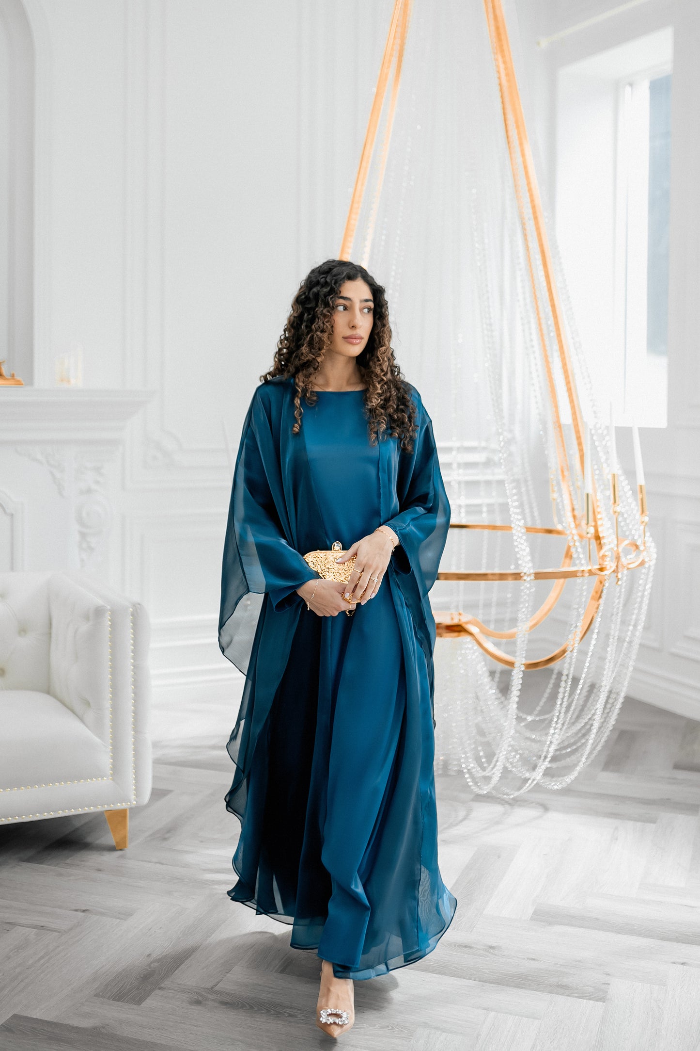 Gizem Iridescent Abaya- Ocean