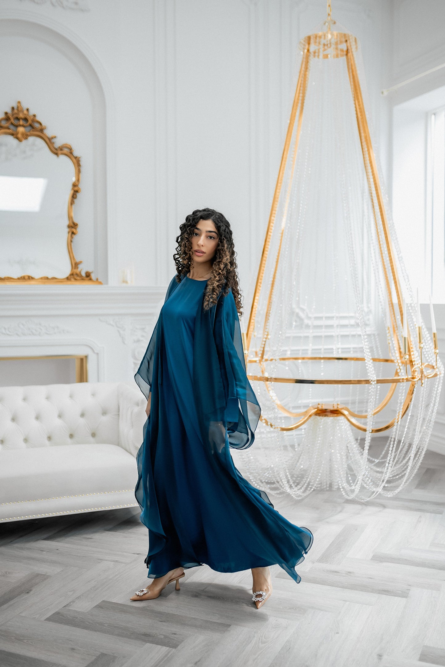 Gizem Iridescent Abaya- Ocean