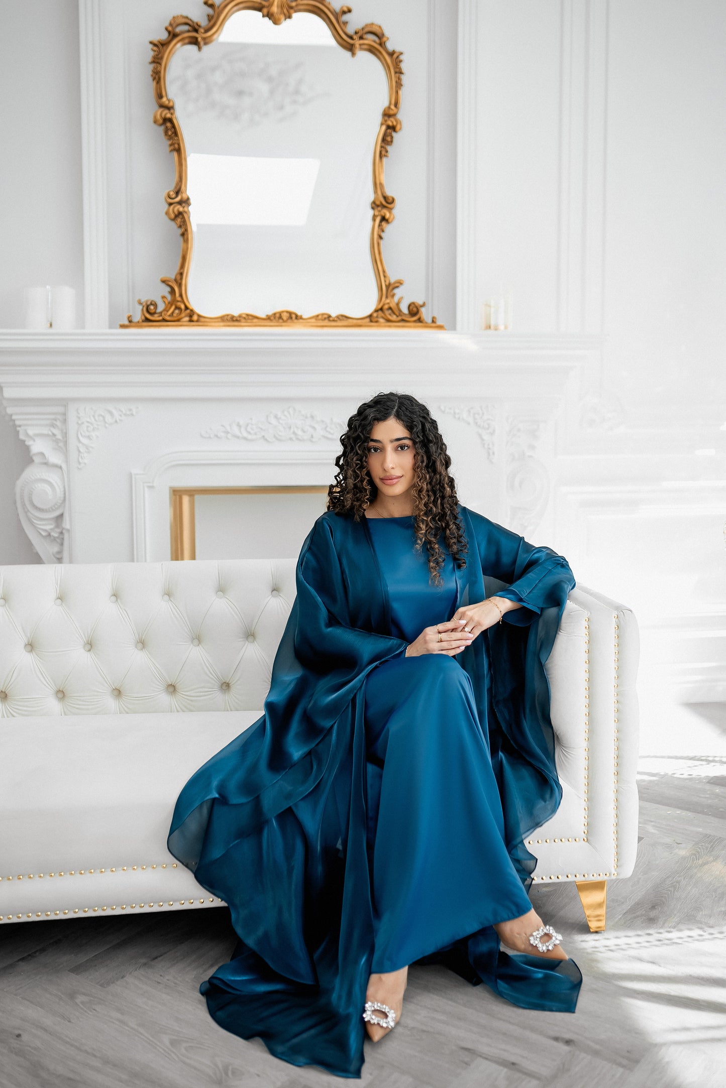 Gizem Iridescent Abaya- Ocean