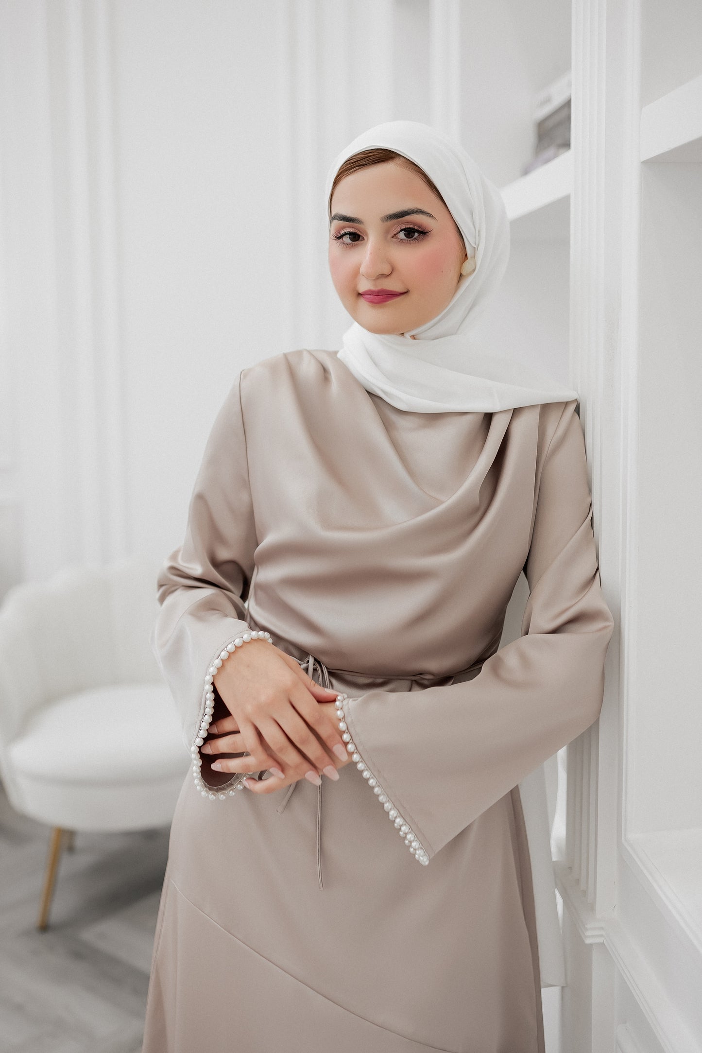 Awa Pearl Dress - Bone